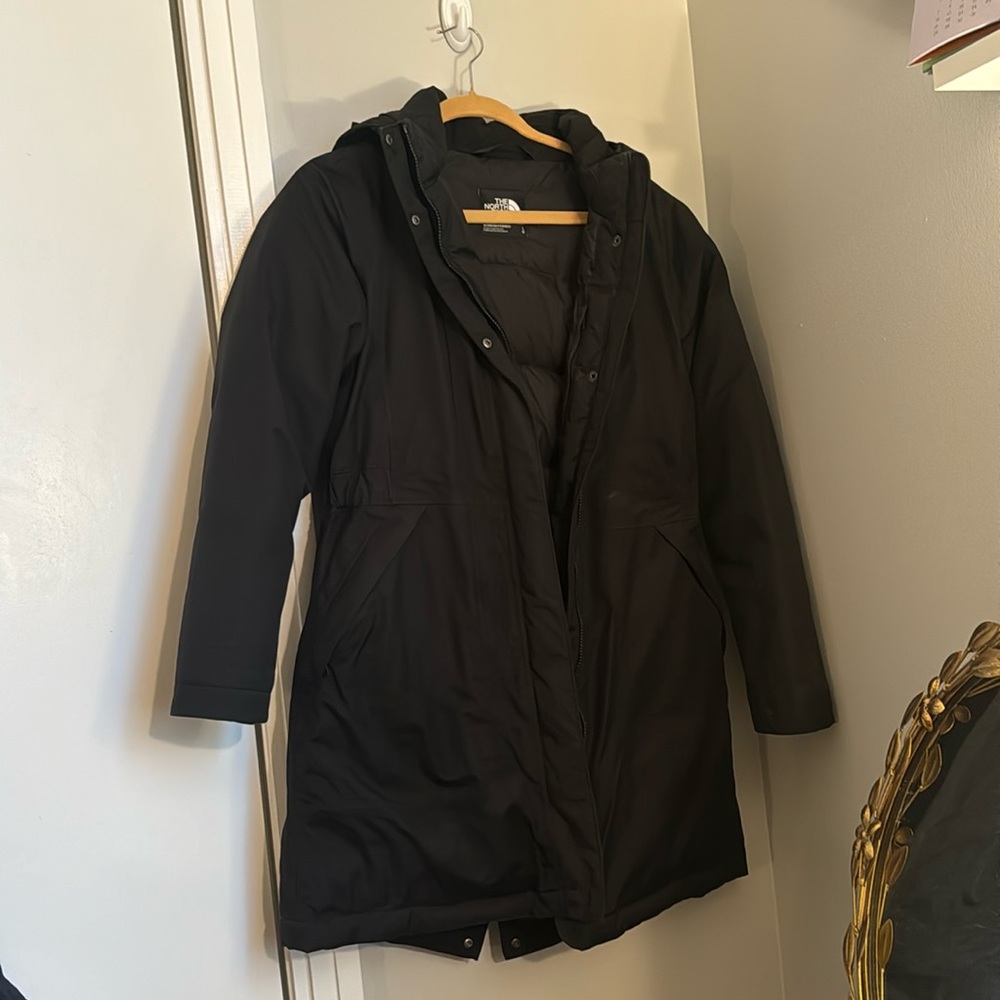 North Face Long Gortex Black Puffer